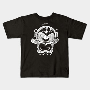 Angry Doraemon - Retro White 1969 Kids T-Shirt